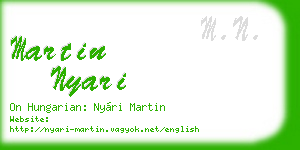 martin nyari business card
